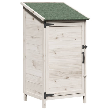 Tuinschuur met dak Wit 59 x 56 x 113,5 cm Massief Vurenhout