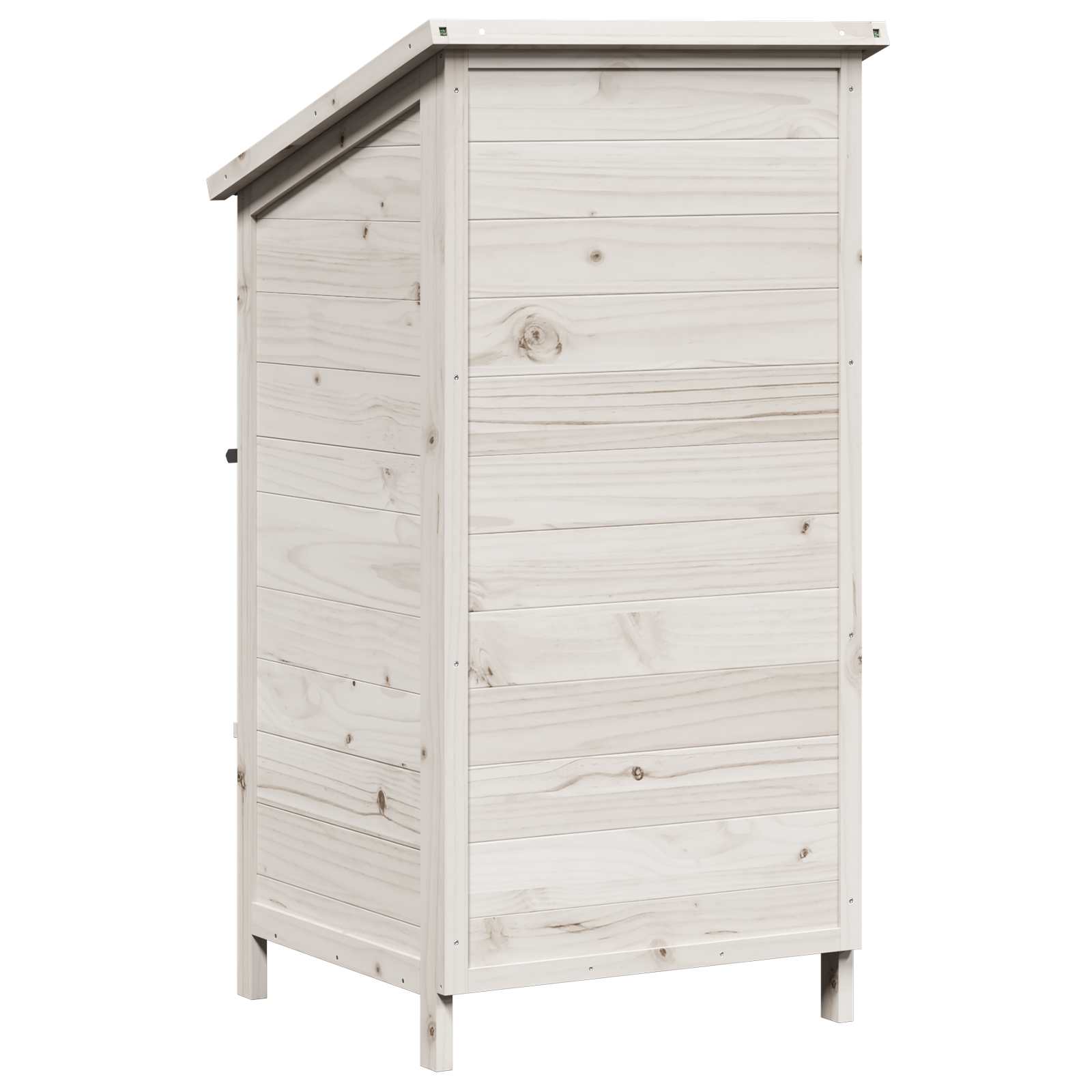 Tuinschuur met dak Wit 59 x 56 x 113,5 cm Massief Vurenhout