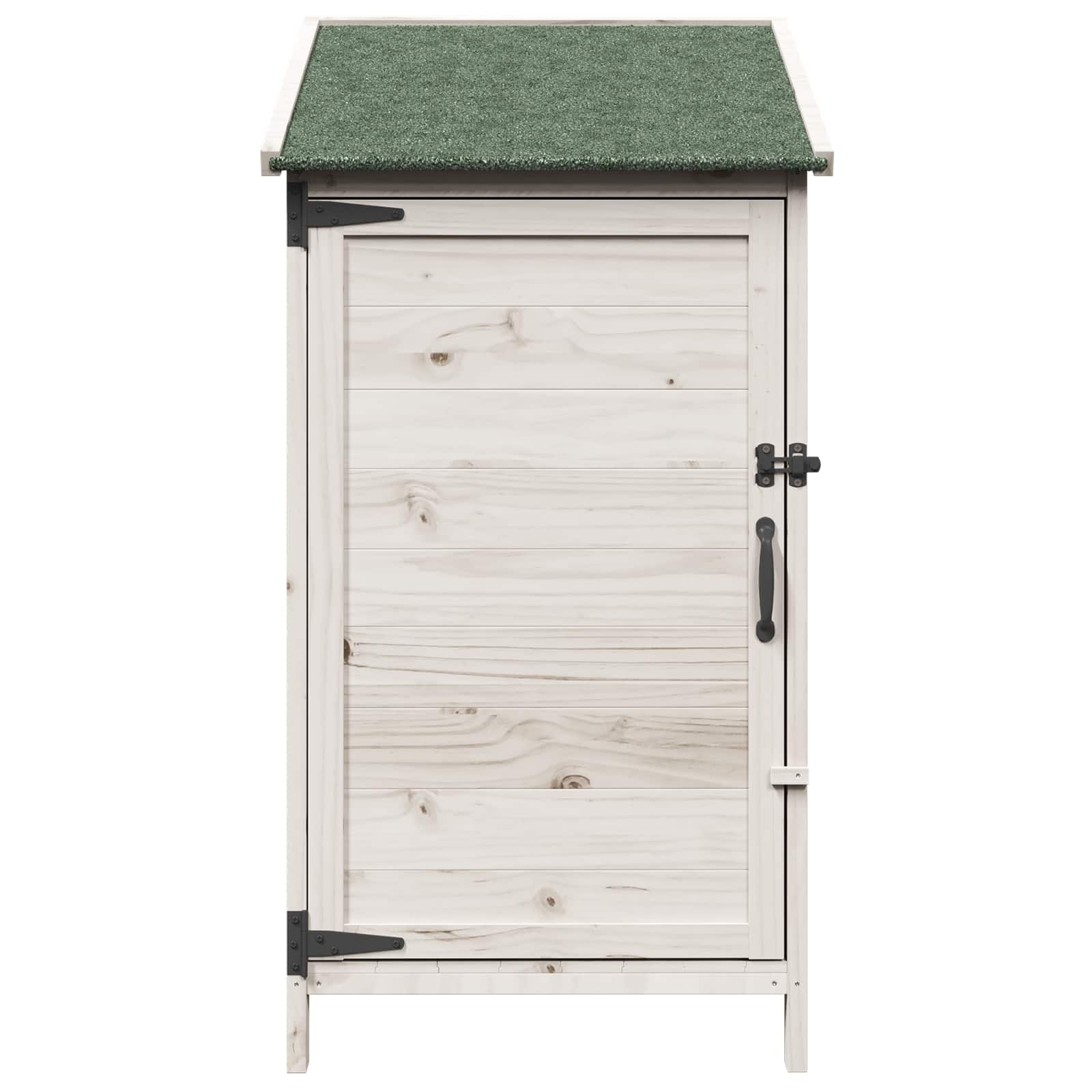 Tuinschuur met dak Wit 59 x 56 x 113,5 cm Massief Vurenhout