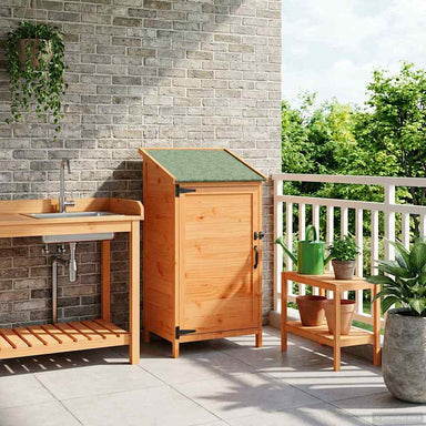 Tuinschuur met dak Bruin 59 x 56 x 113,5 cm Massief Vurenhout
