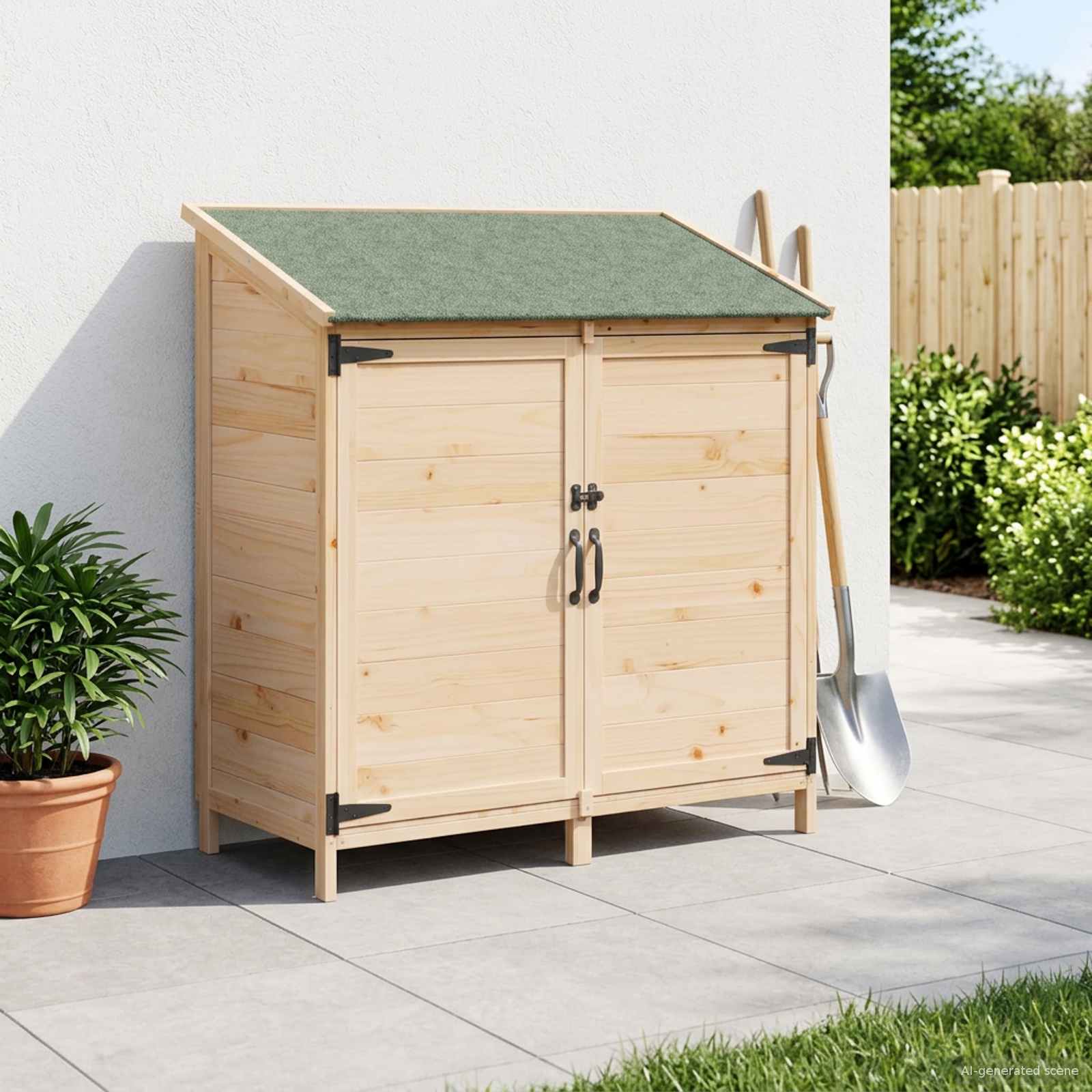 Tuinschuur Naturel 106,5 x 56 x 113,5 cm Massief Vurenhout