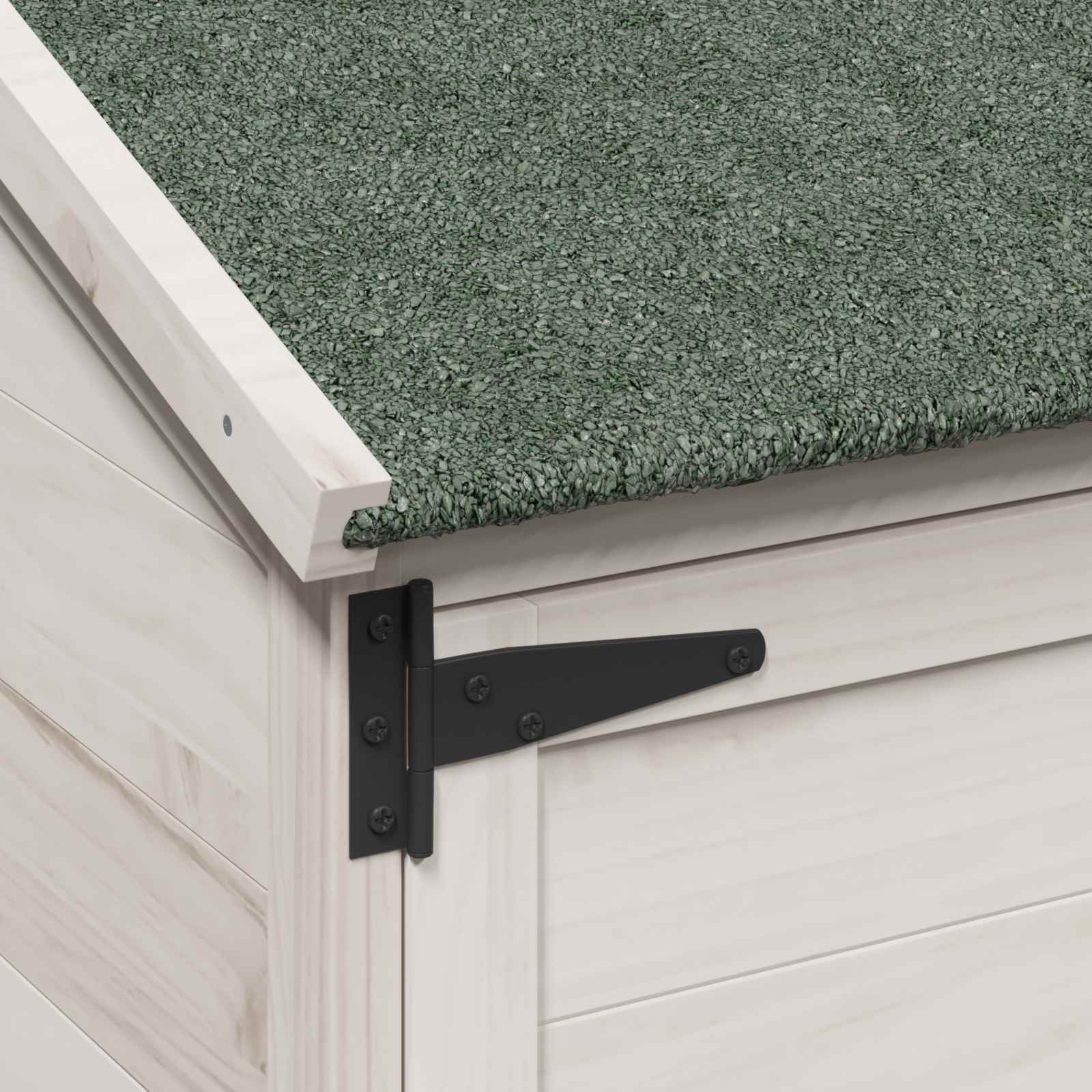 Tuinschuur met dak Wit 106,5 x 56 x 113,5 cm Massief Vurenhout
