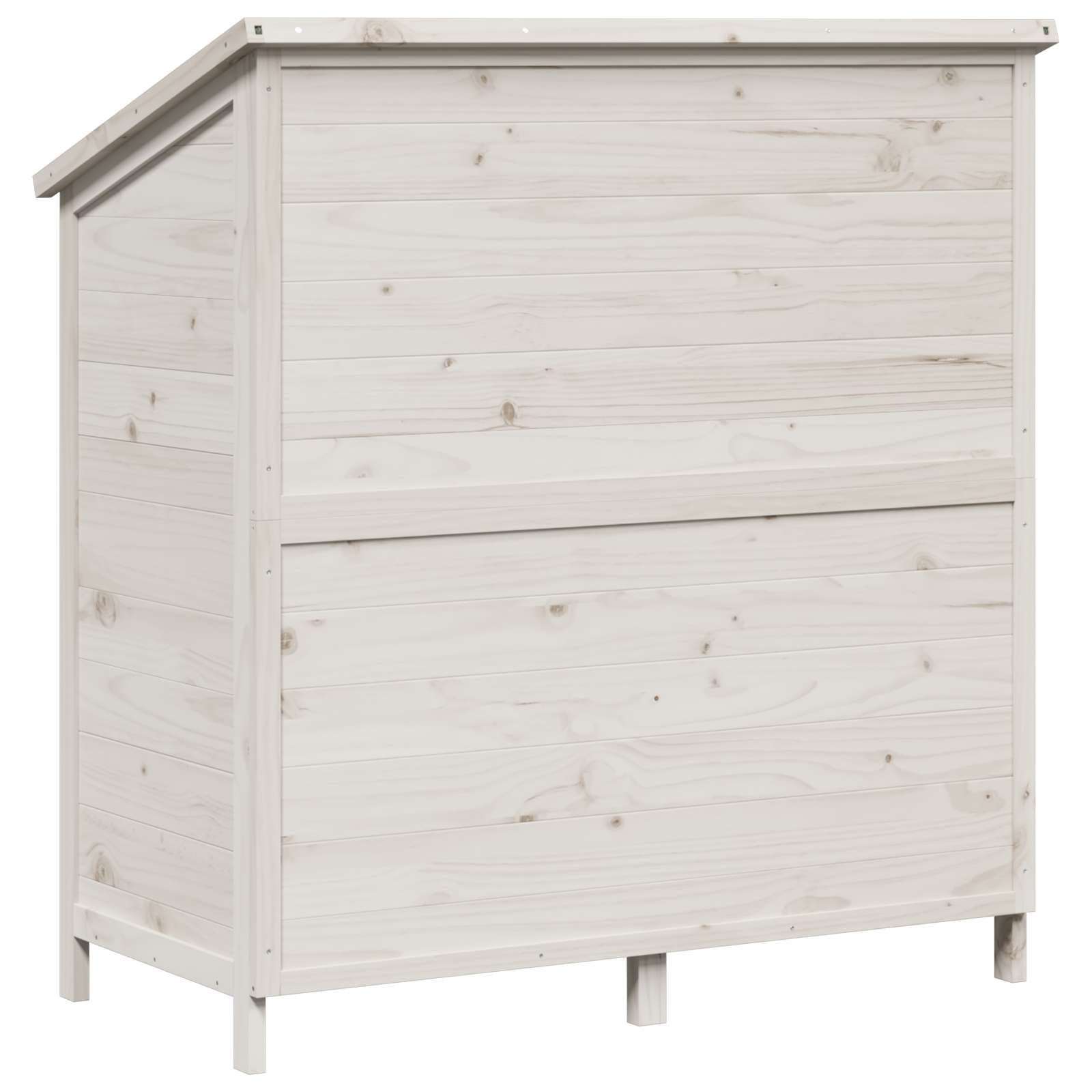 Tuinschuur met dak Wit 106,5 x 56 x 113,5 cm Massief Vurenhout