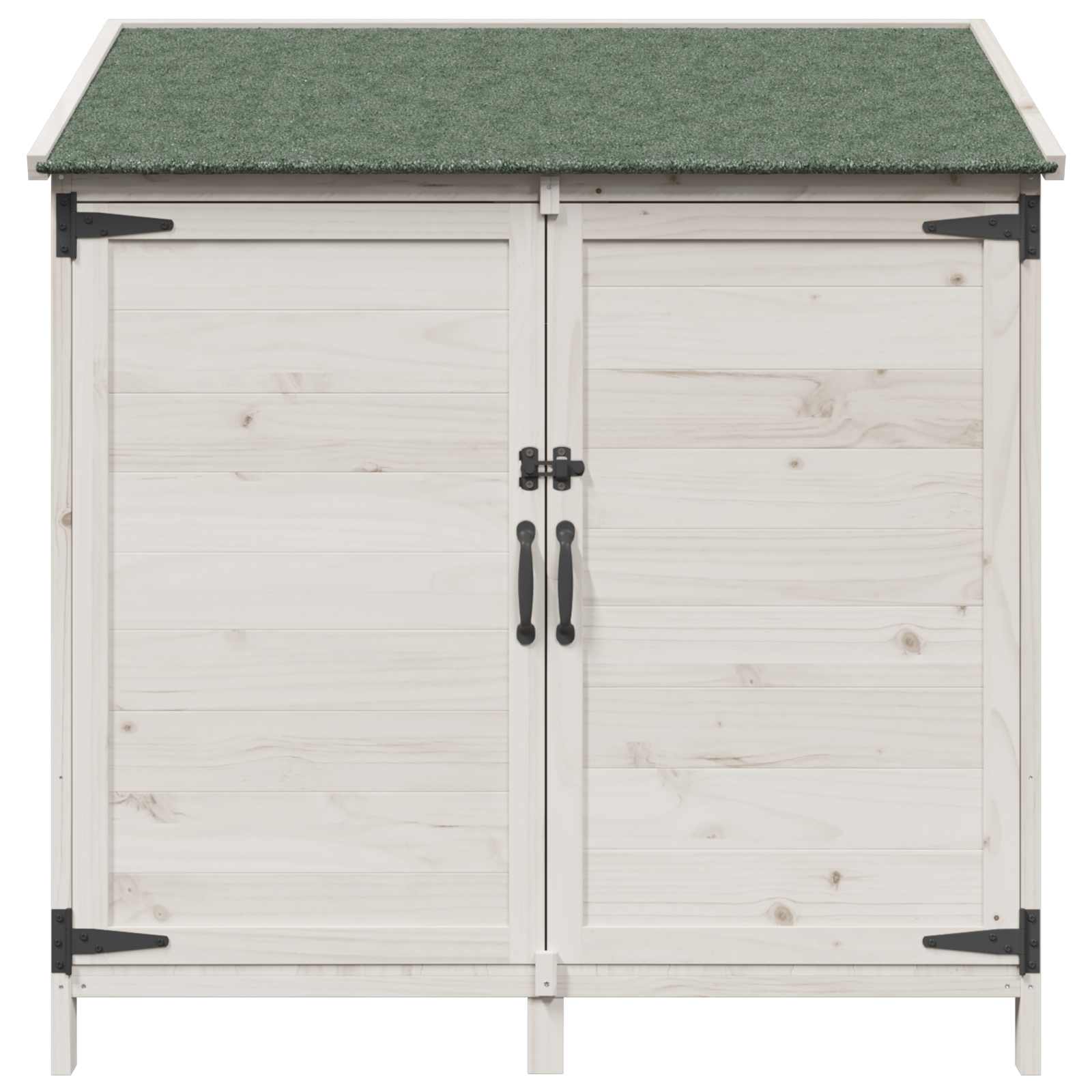 Tuinschuur met dak Wit 106,5 x 56 x 113,5 cm Massief Vurenhout