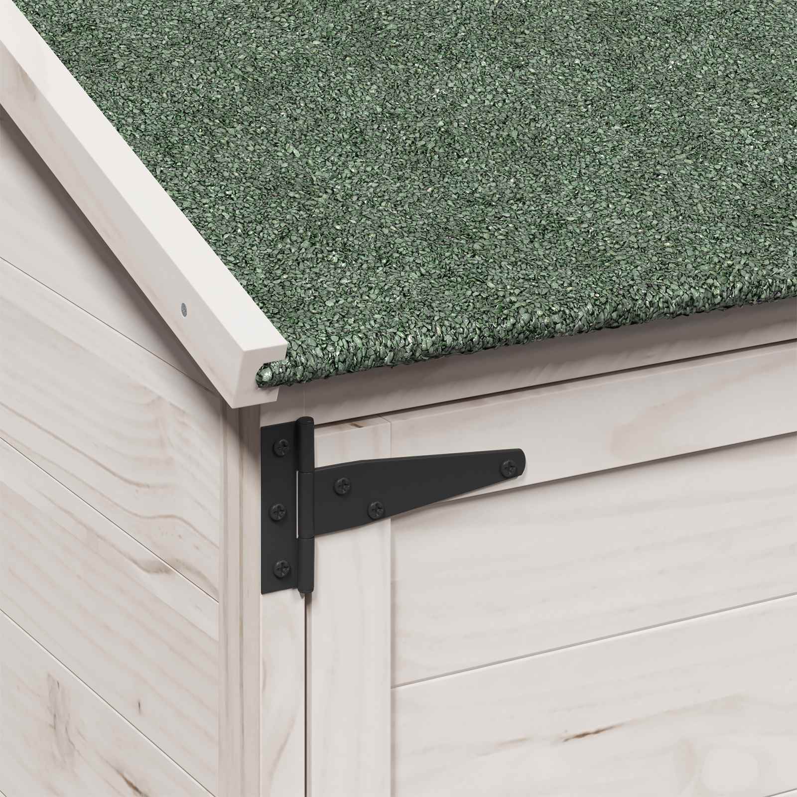 Tuinschuur met dak Wit 59,5 x 56 x 176,5 cm Massief Vurenhout