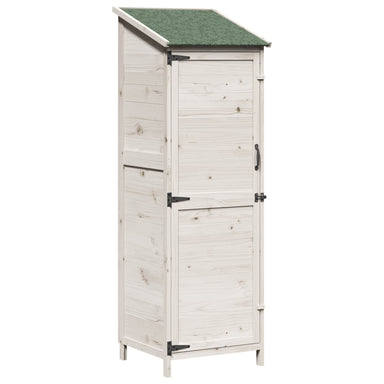 Tuinschuur met dak Wit 59,5 x 56 x 176,5 cm Massief Vurenhout