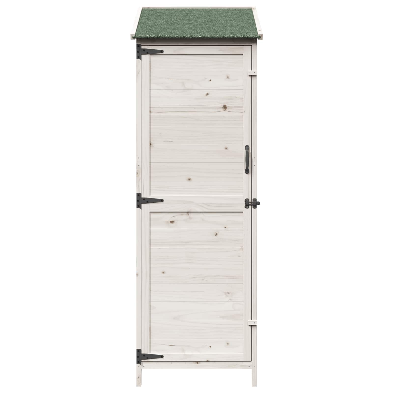 Tuinschuur met dak Wit 59,5 x 56 x 176,5 cm Massief Vurenhout