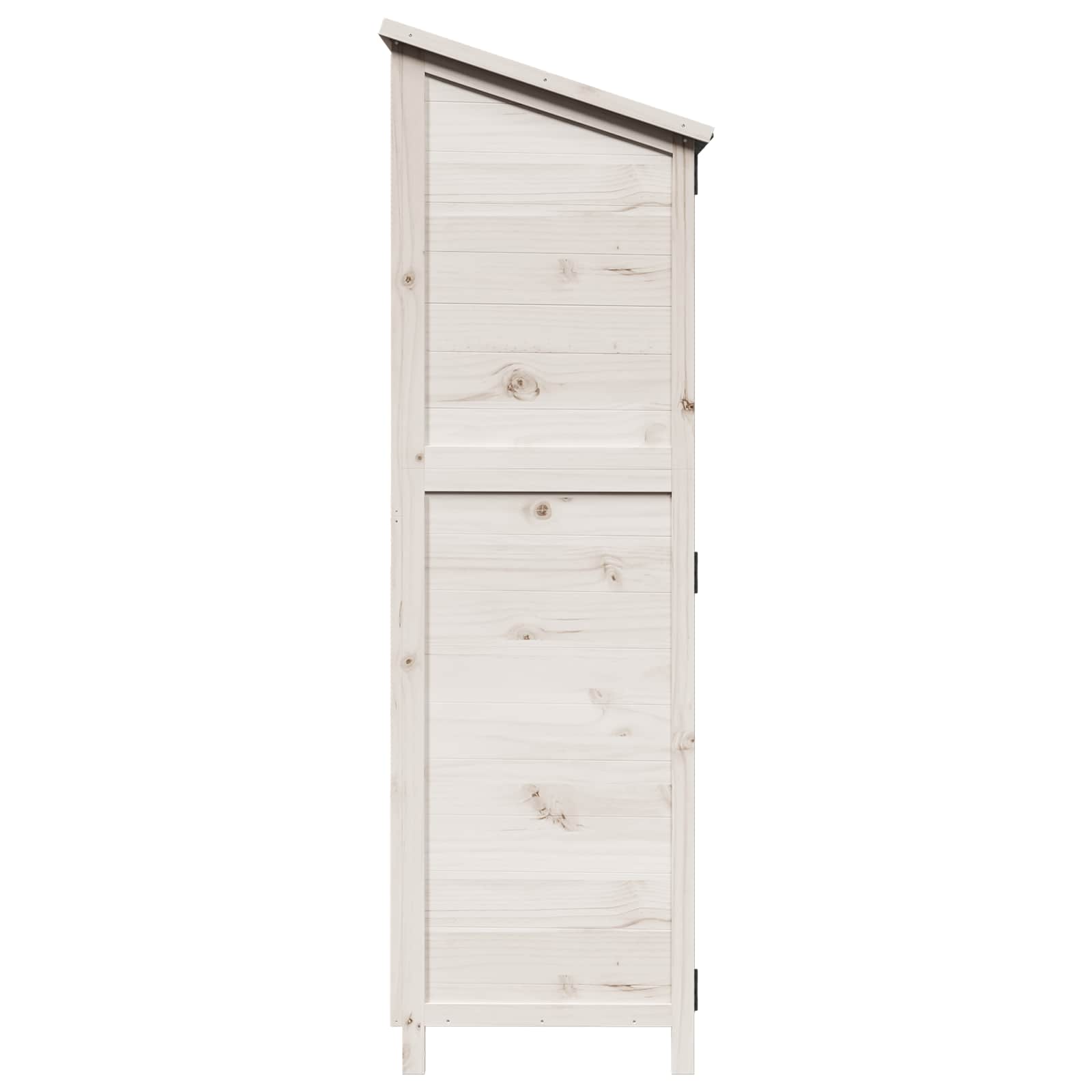 Tuinschuur met dak Wit 59,5 x 56 x 176,5 cm Massief Vurenhout