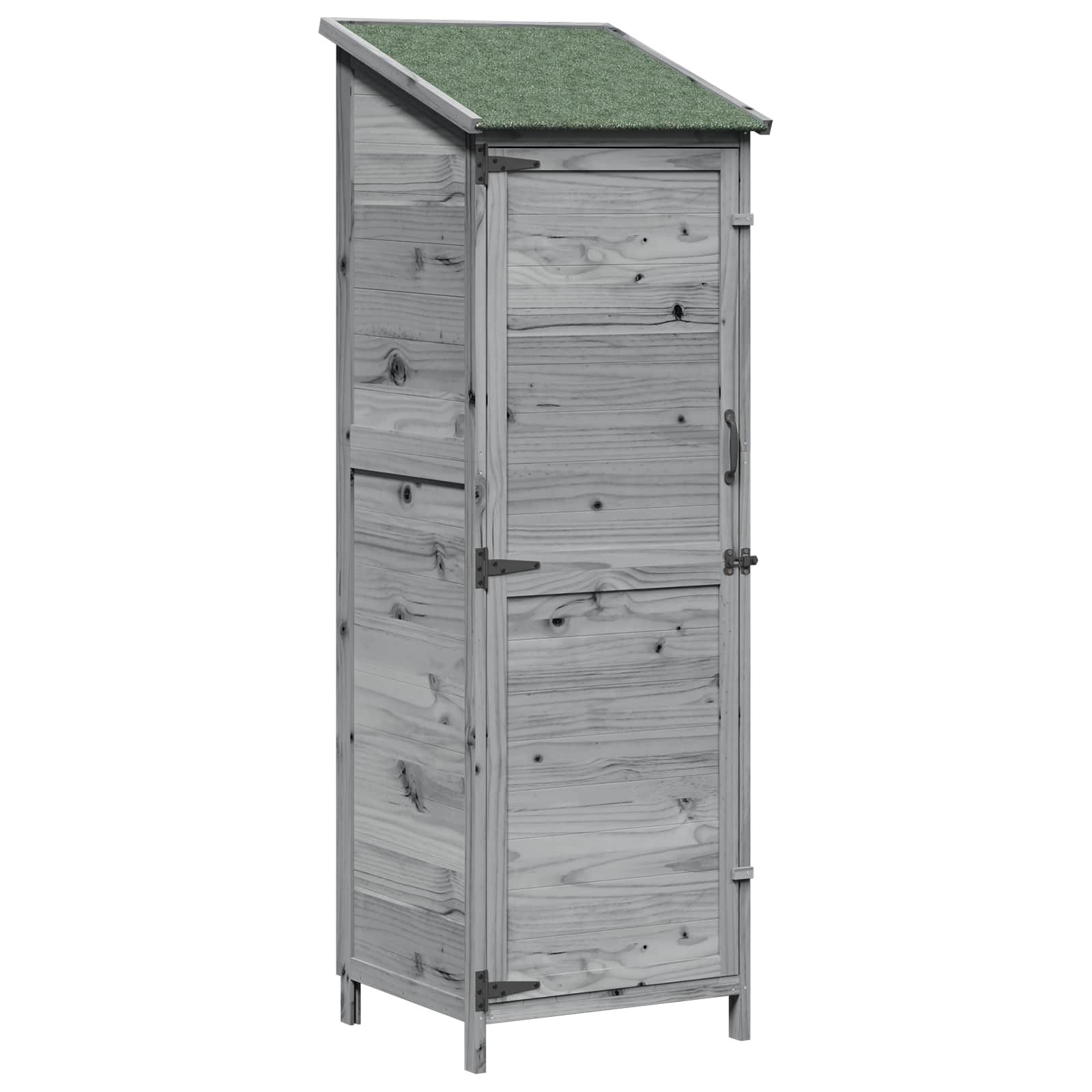 Tuinschuur met dak Grijs 59,5 x 56 x 176,5 cm Massief Vurenhout