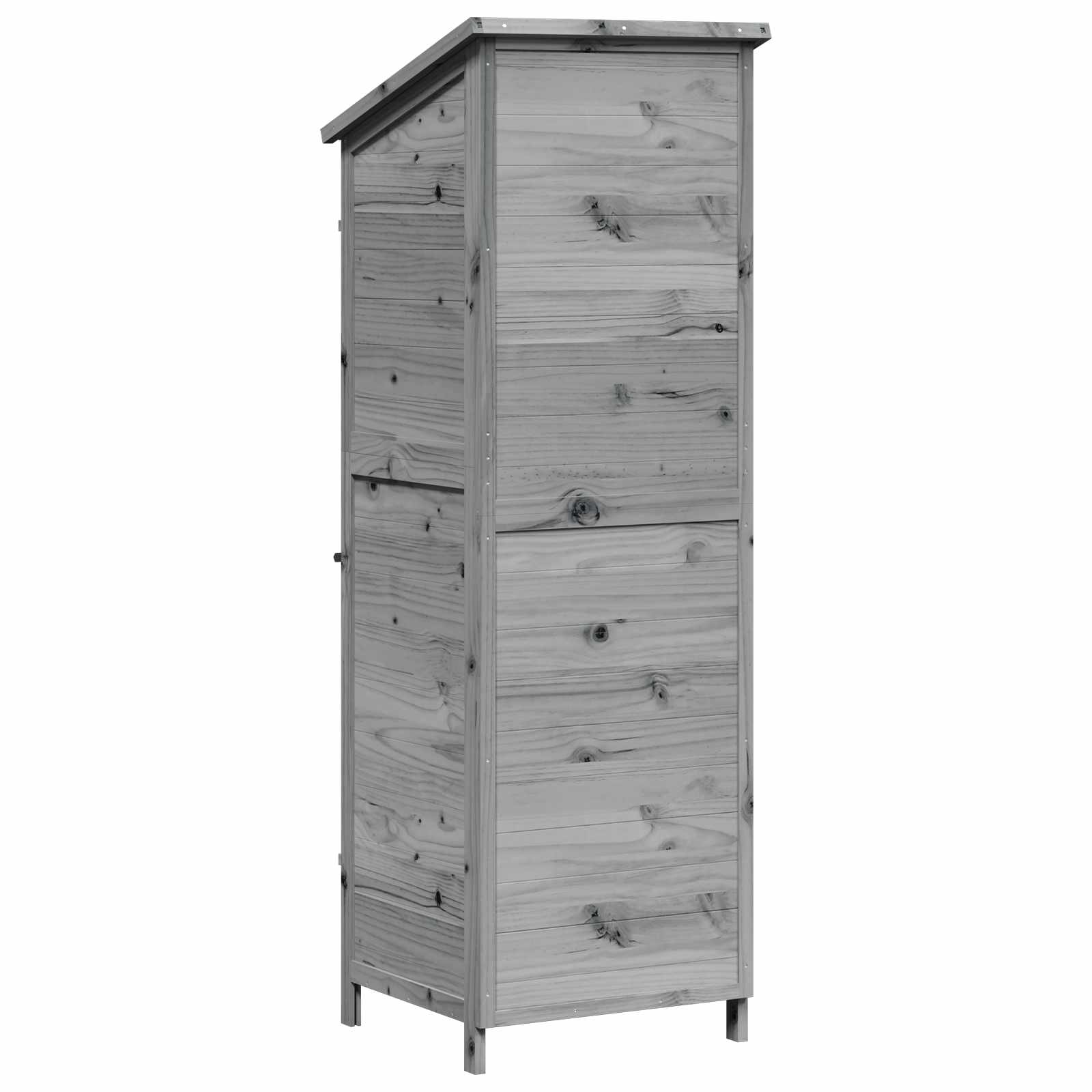 Tuinschuur met dak Grijs 59,5 x 56 x 176,5 cm Massief Vurenhout