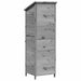 Tuinschuur met dak Grijs 59,5 x 56 x 176,5 cm Massief Vurenhout