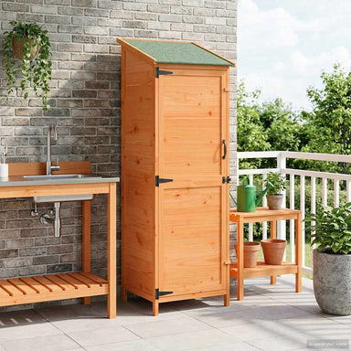 Tuinschuur met dak Bruin 59,5 x 56 x 176,5 cm Massief Vurenhout