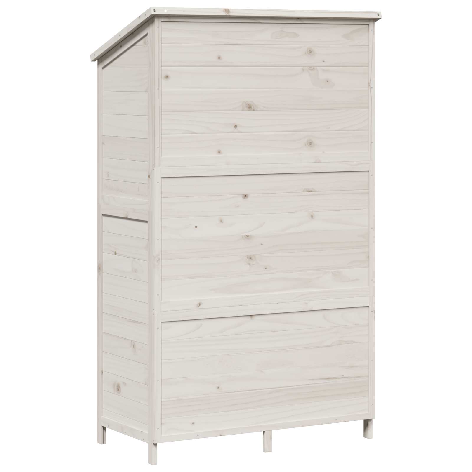 Tuinschuur met dak Wit 106,5 x 56 x 176 cm Massief Vurenhout