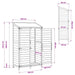 Tuinschuur met dak Wit 106,5 x 56 x 176 cm Massief Vurenhout