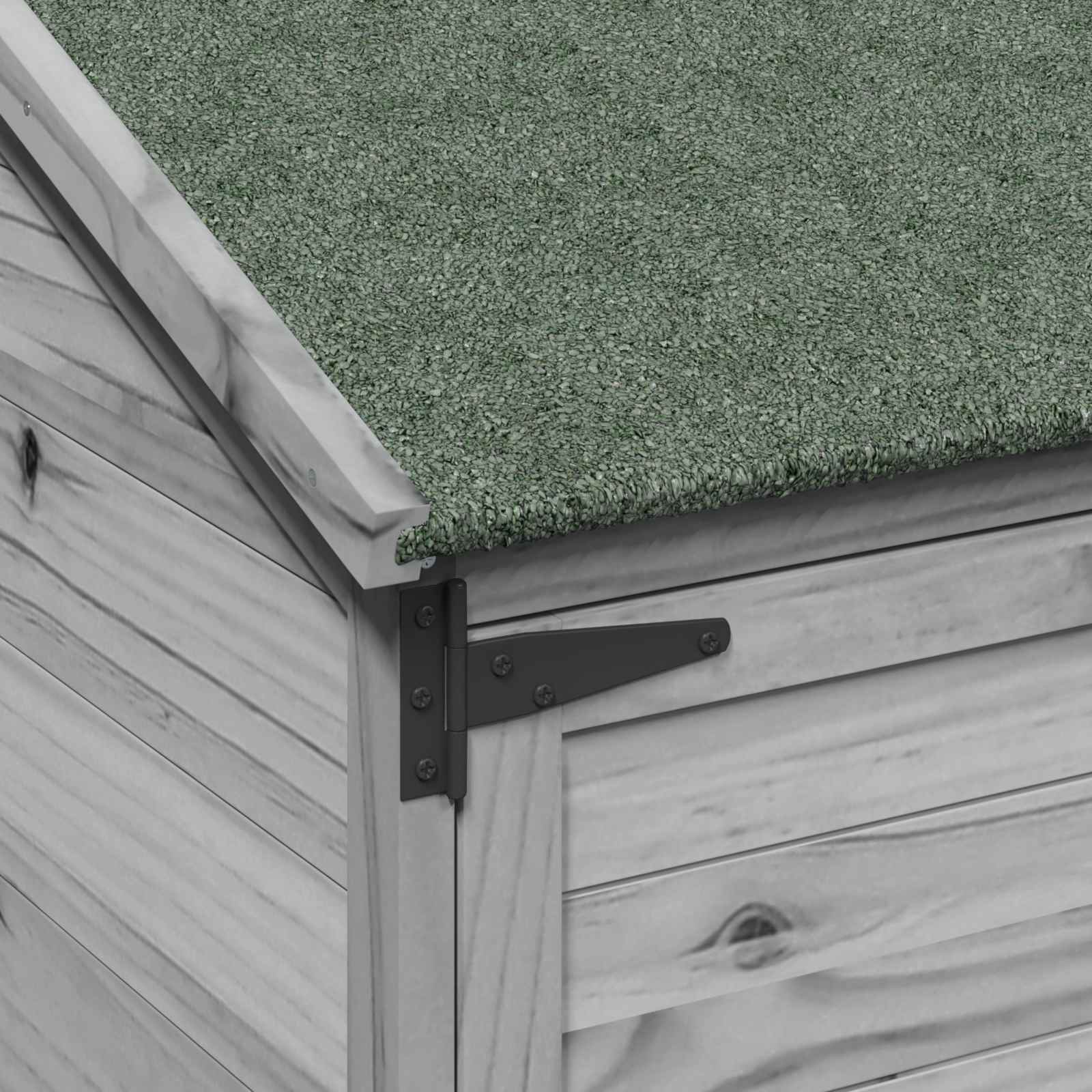 Tuinschuur met dak Grijs 106,5 x 56 x 176 cm Massief Vurenhout