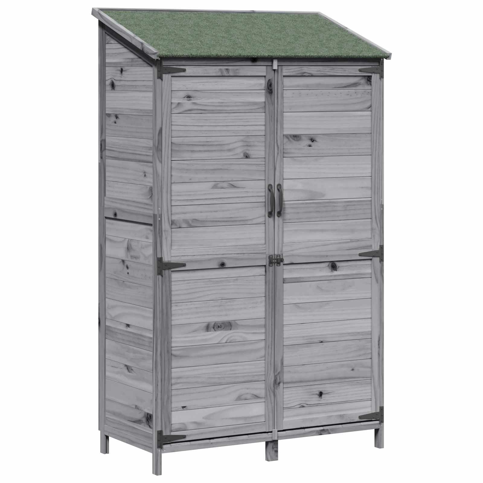 Tuinschuur met dak Grijs 106,5 x 56 x 176 cm Massief Vurenhout