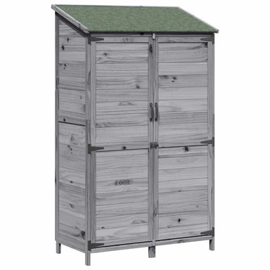 Tuinschuur met dak Grijs 106,5 x 56 x 176 cm Massief Vurenhout