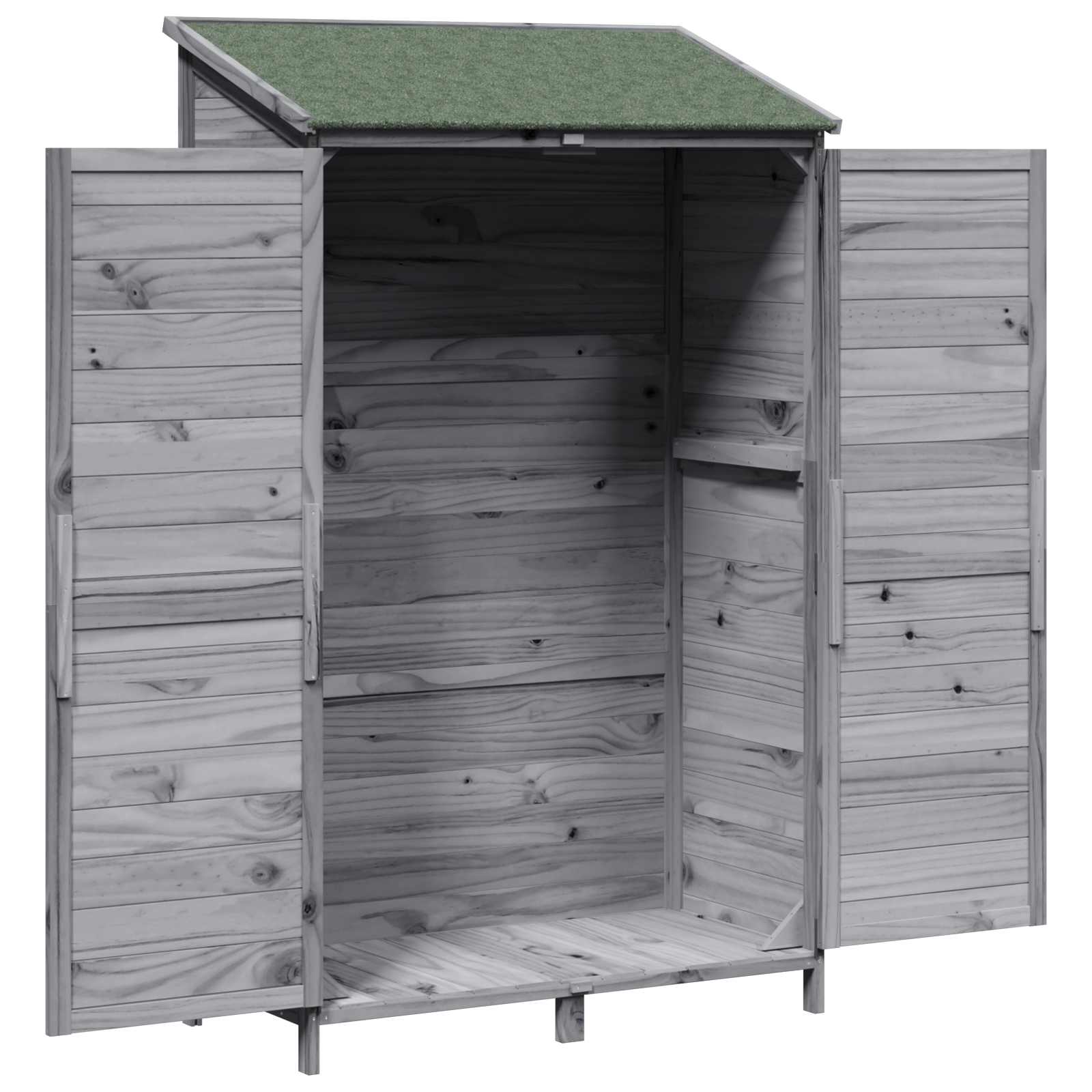 Tuinschuur met dak Grijs 106,5 x 56 x 176 cm Massief Vurenhout