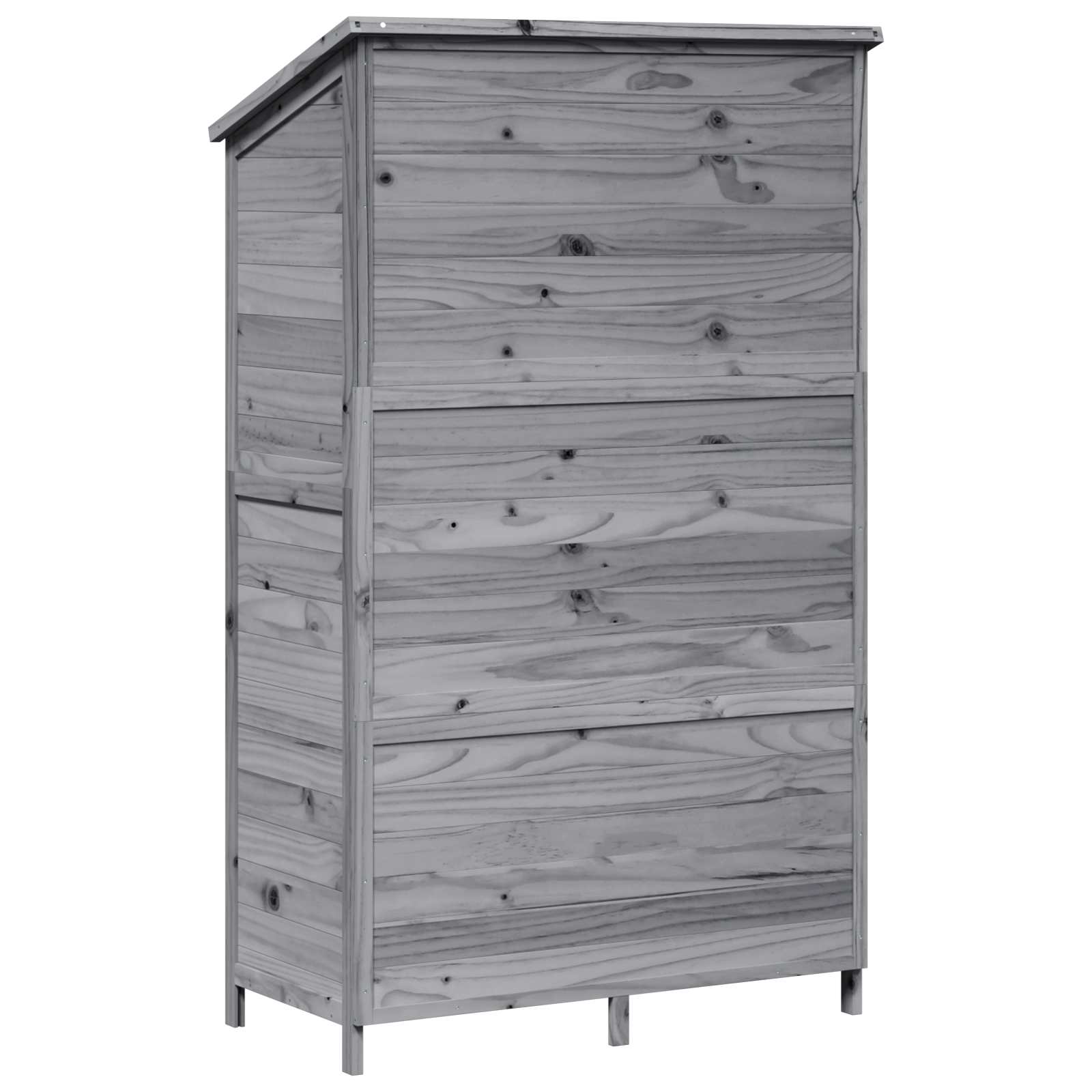 Tuinschuur met dak Grijs 106,5 x 56 x 176 cm Massief Vurenhout