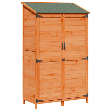 Tuinschuur met dak Bruin 106,5 x 56 x 176 cm Massief Vurenhout