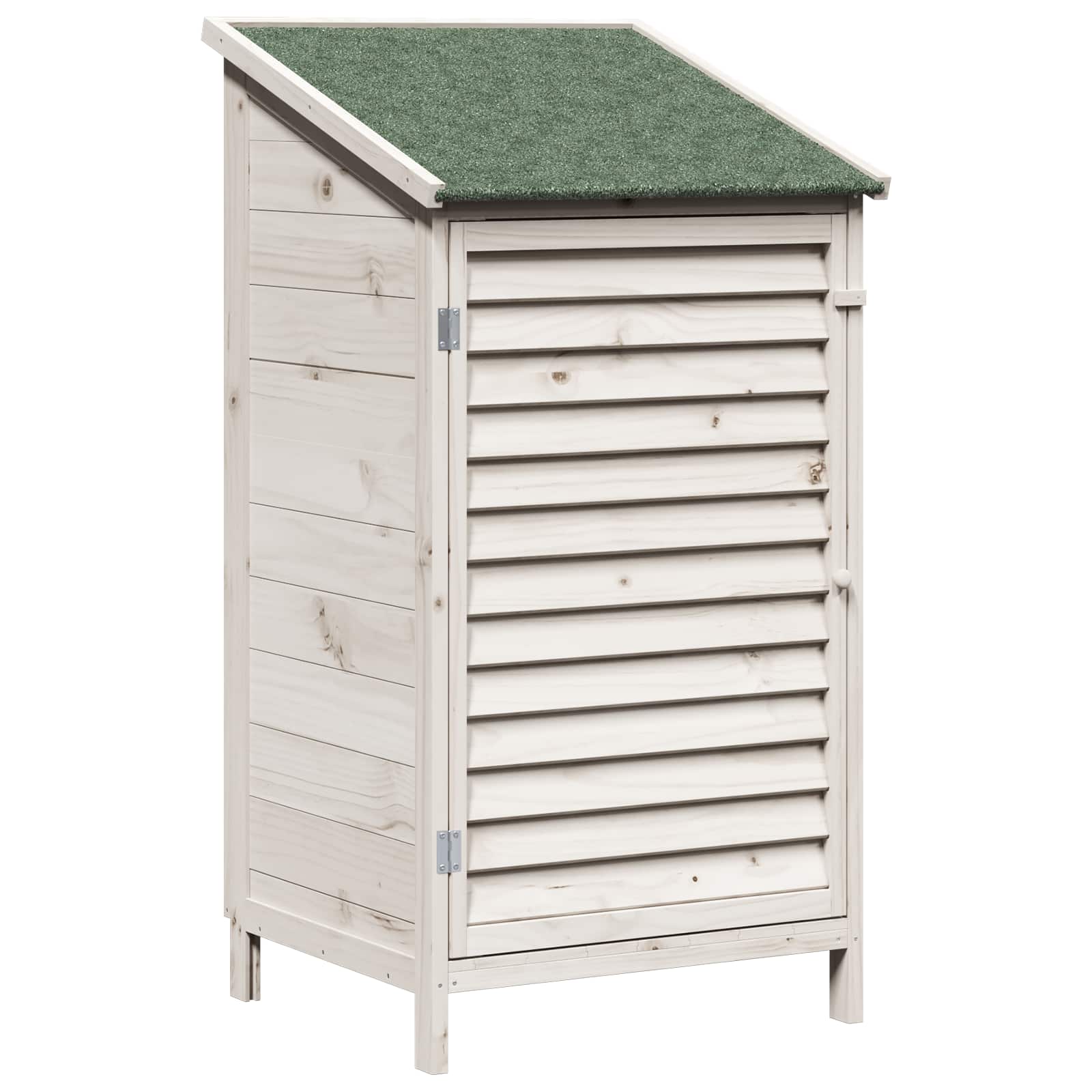 Tuinschuur met dak Wit 59 x 56 x 113,5 cm Massief Vurenhout
