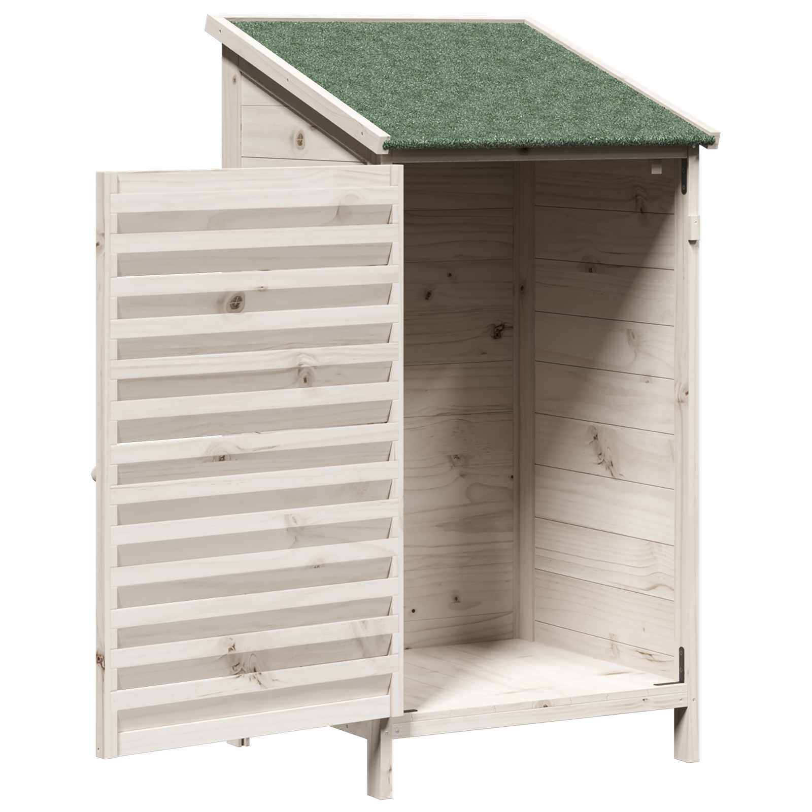 Tuinschuur met dak Wit 59 x 56 x 113,5 cm Massief Vurenhout
