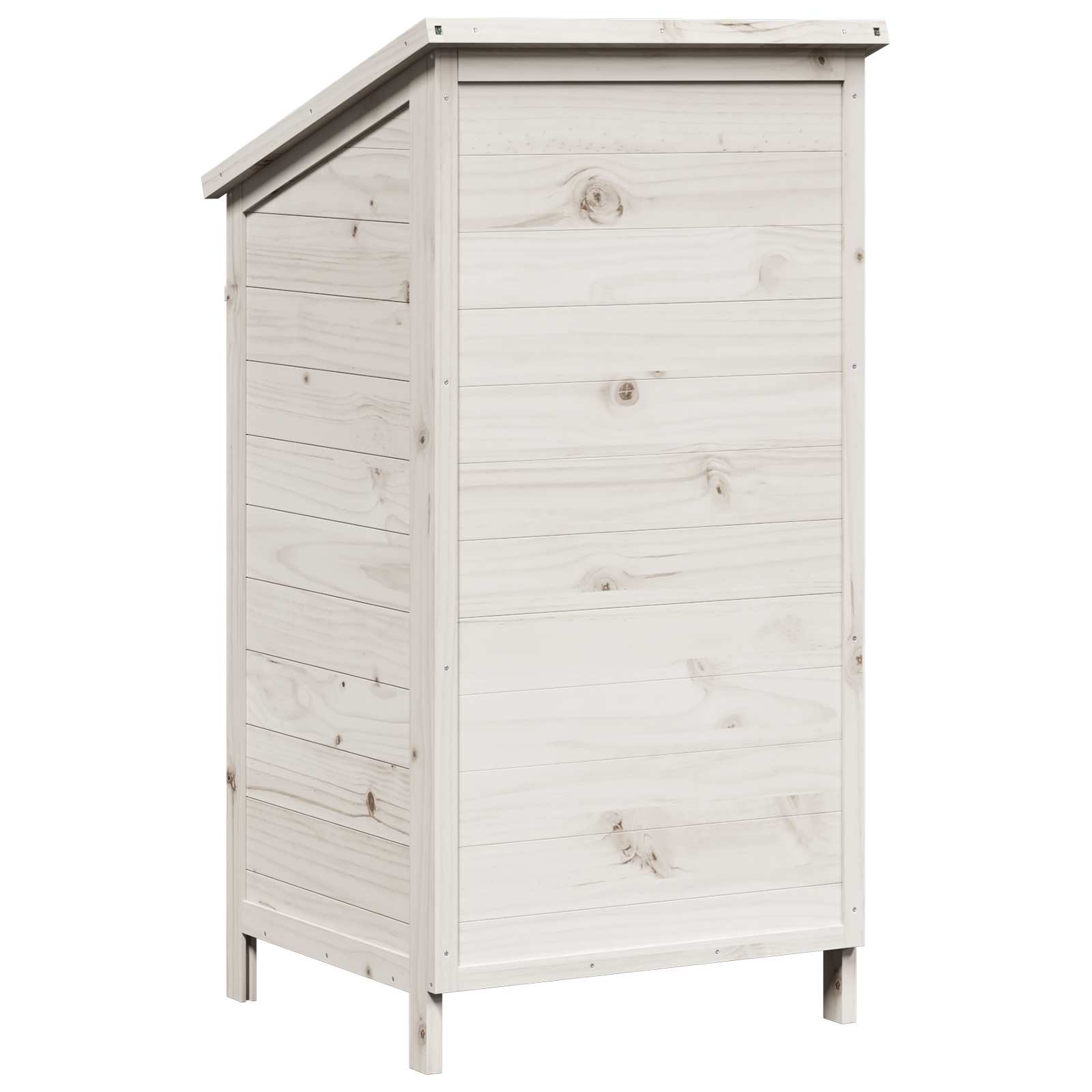 Tuinschuur met dak Wit 59 x 56 x 113,5 cm Massief Vurenhout