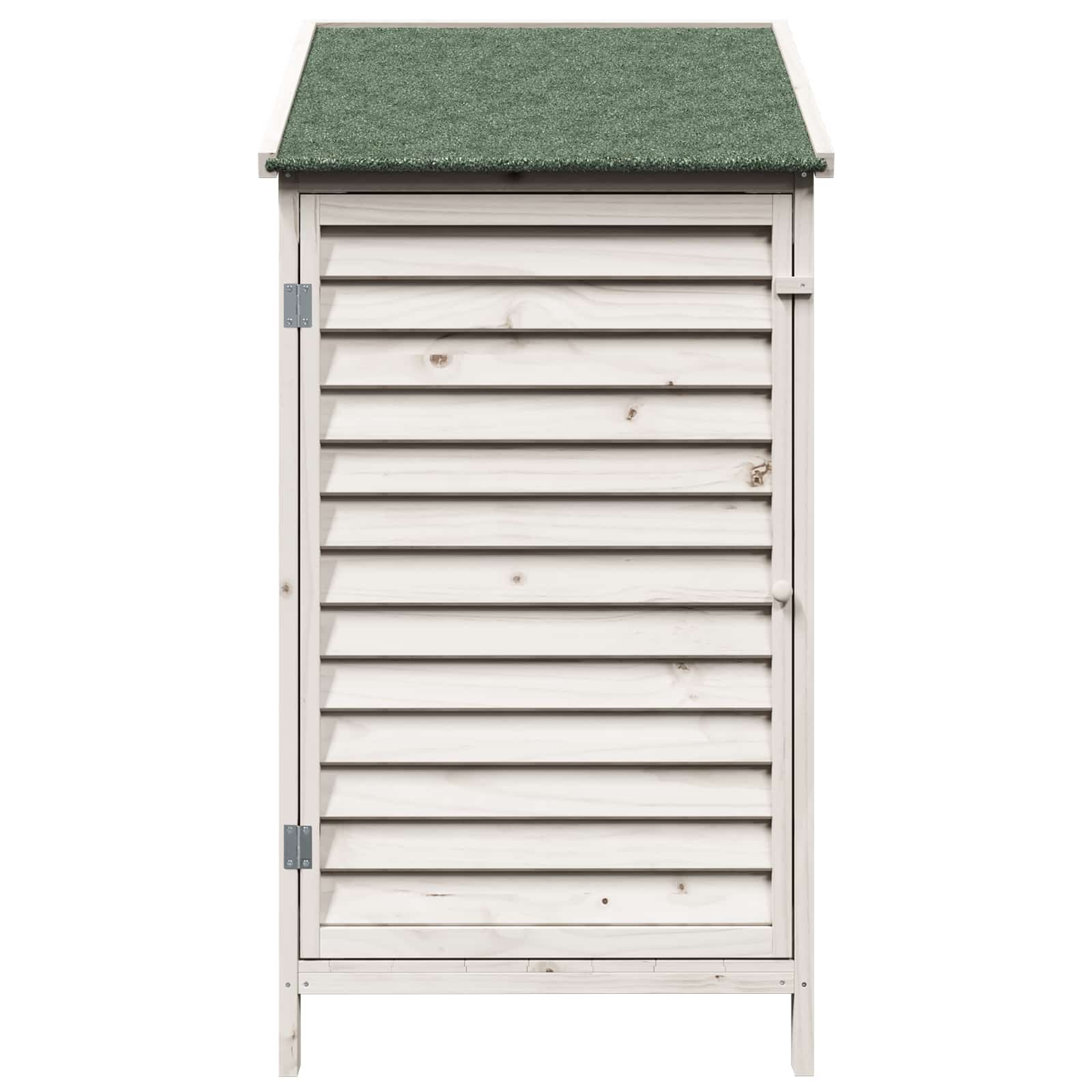Tuinschuur met dak Wit 59 x 56 x 113,5 cm Massief Vurenhout