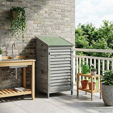 Tuinschuur met dak Grijs 59 x 56 x 113,5 cm Massief Vurenhout