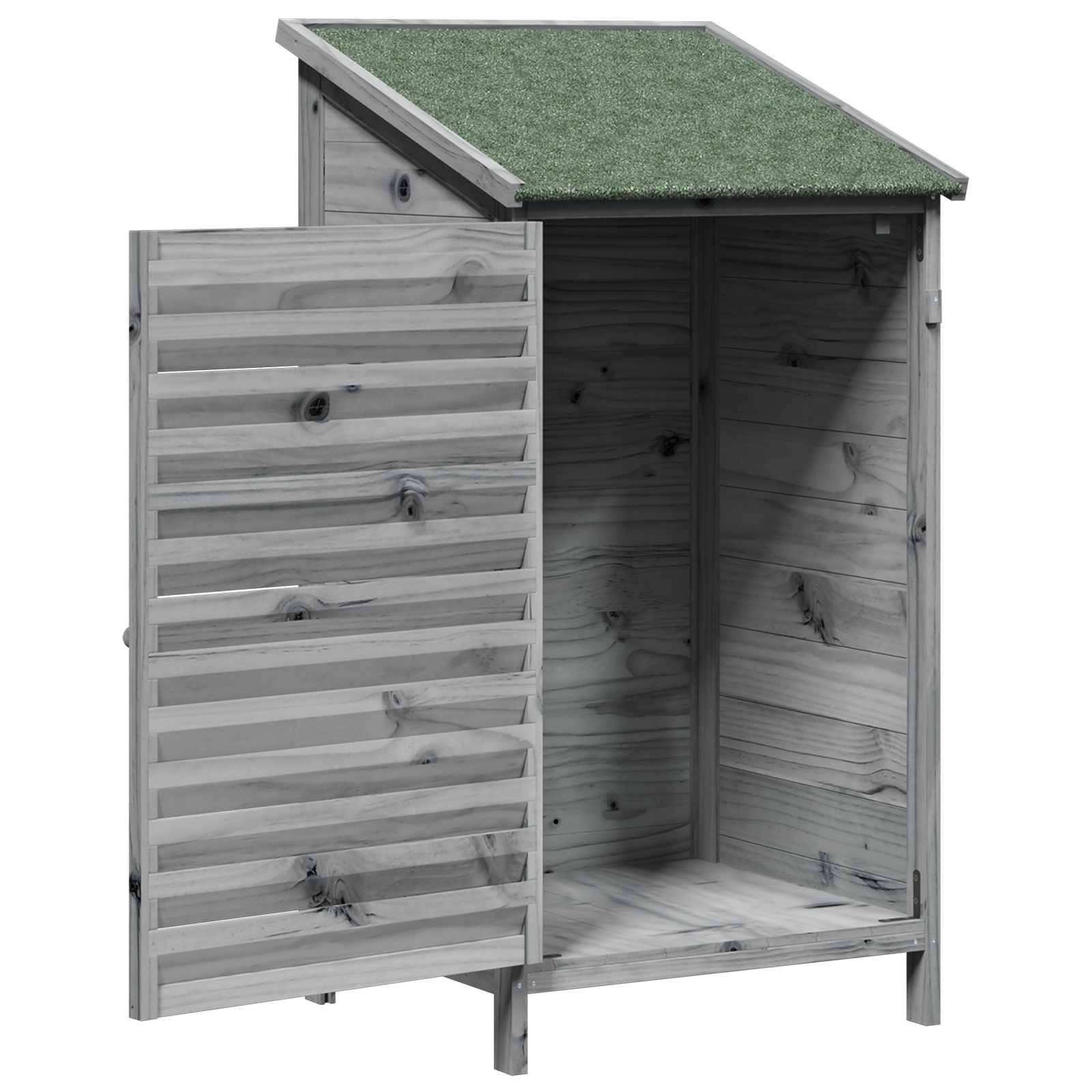 Tuinschuur met dak Grijs 59 x 56 x 113,5 cm Massief Vurenhout