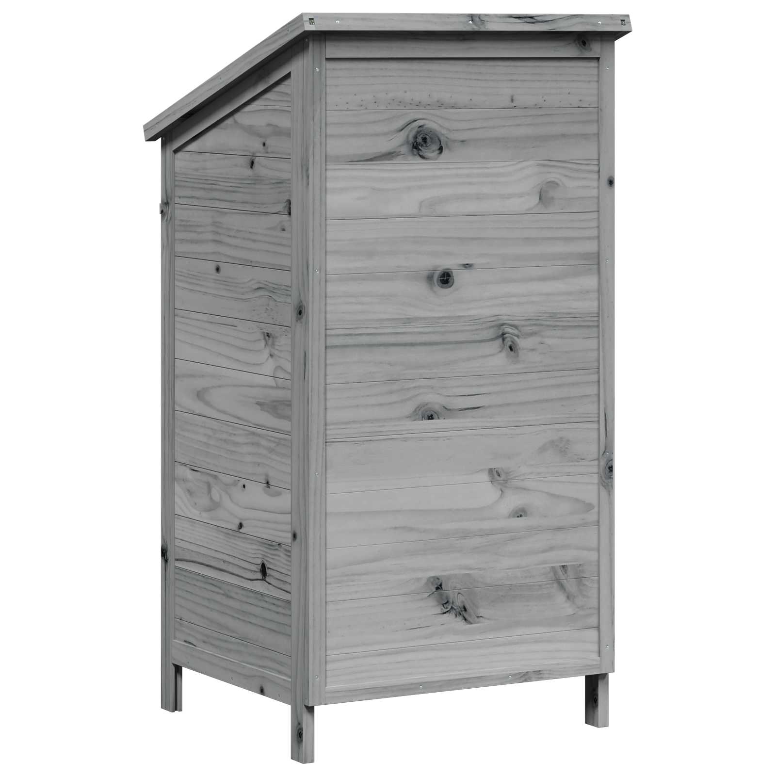 Tuinschuur met dak Grijs 59 x 56 x 113,5 cm Massief Vurenhout