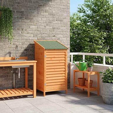 Tuinschuur met dak Bruin 59 x 56 x 113,5 cm Massief Vurenhout