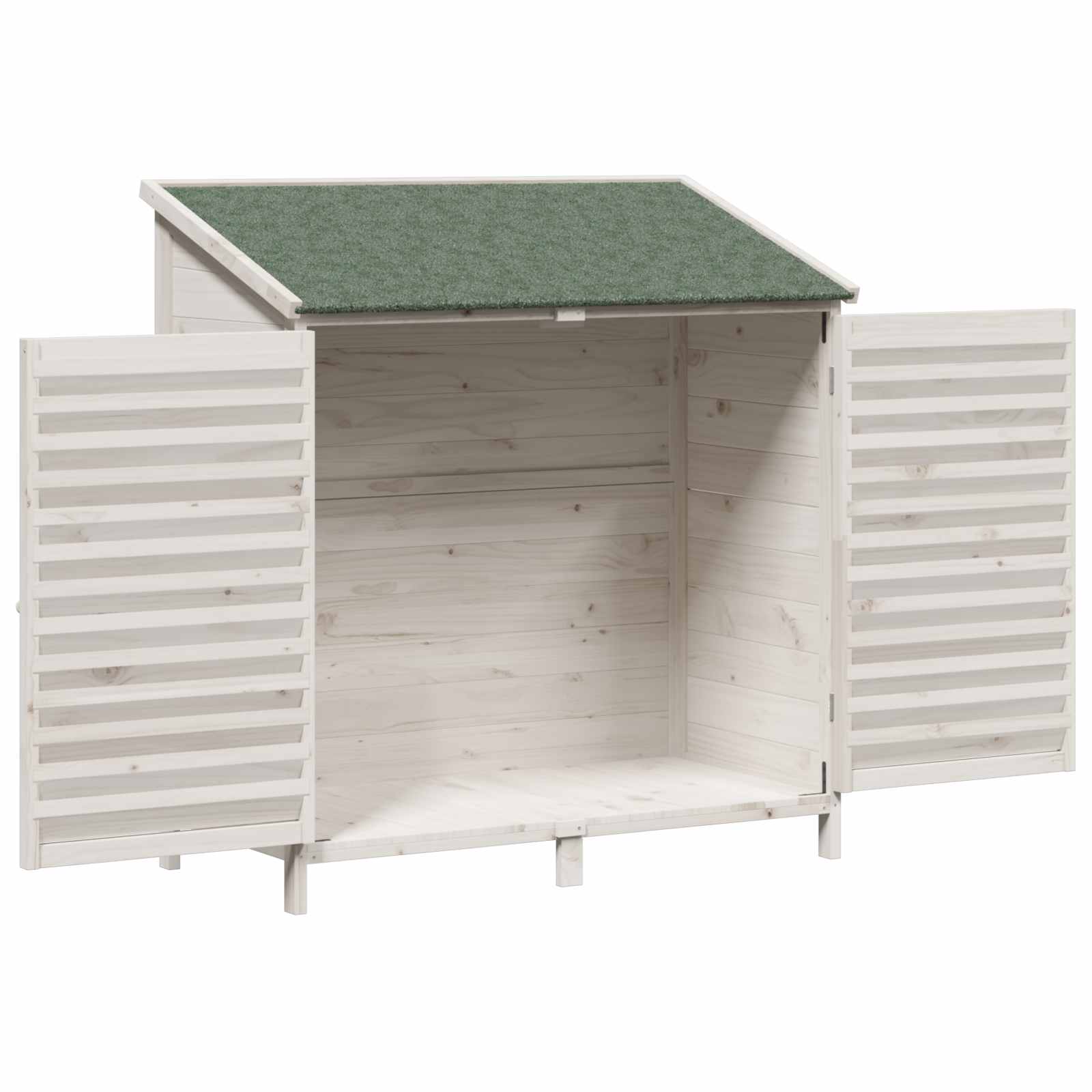Tuinschuur met dak Wit 106 x 56 x 113,5 cm Massief Vurenhout