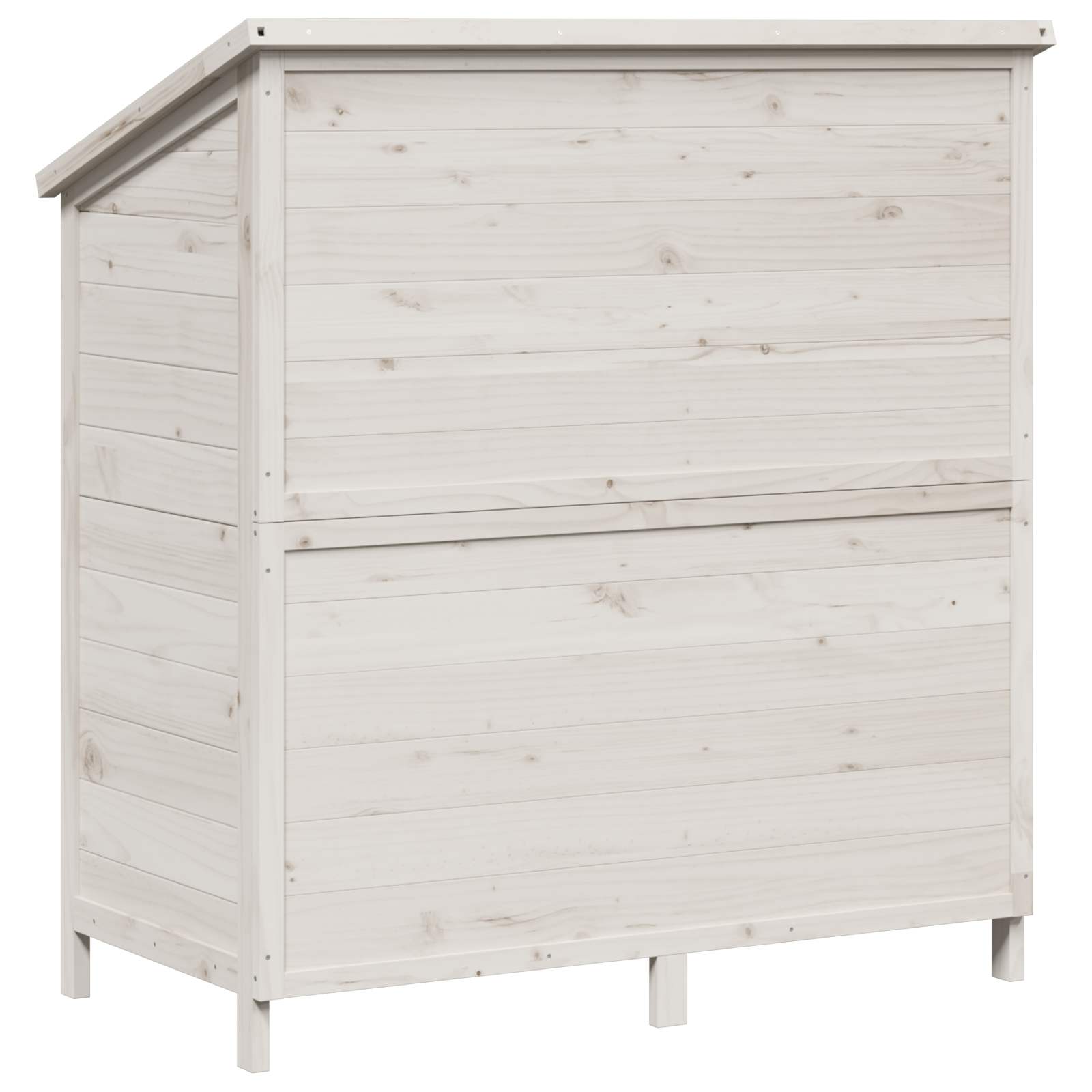 Tuinschuur met dak Wit 106 x 56 x 113,5 cm Massief Vurenhout