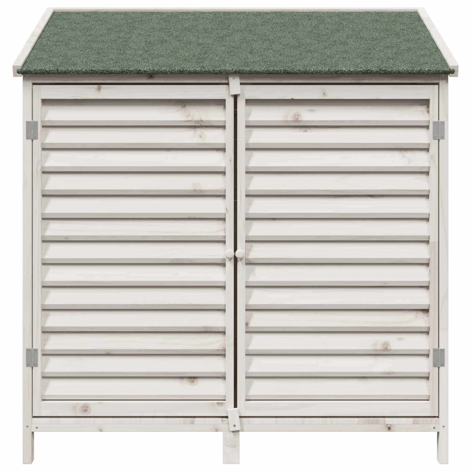Tuinschuur met dak Wit 106 x 56 x 113,5 cm Massief Vurenhout