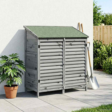 Tuinschuur met dak Grijs 106 x 56 x 113,5 cm Massief Vurenhout