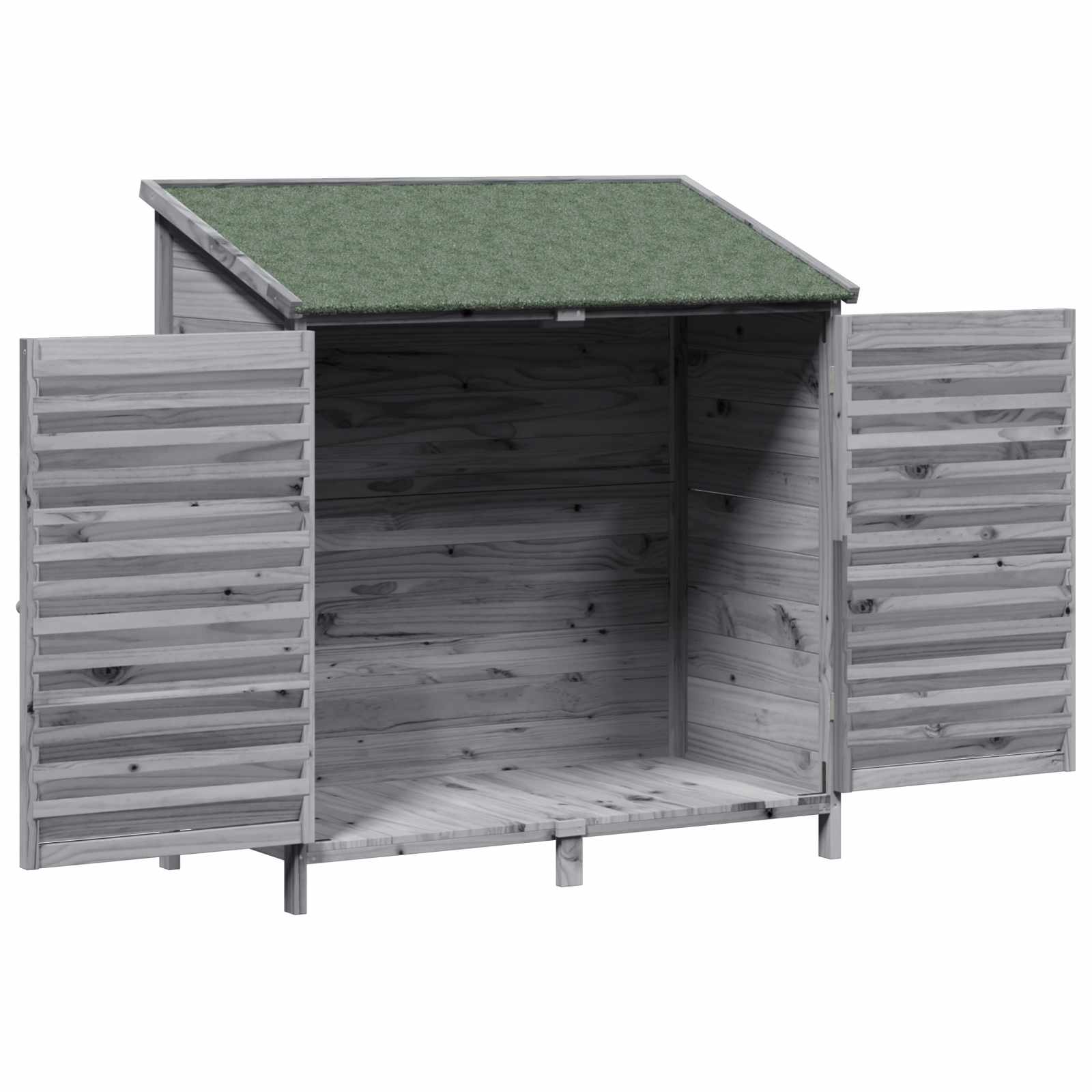Tuinschuur met dak Grijs 106 x 56 x 113,5 cm Massief Vurenhout