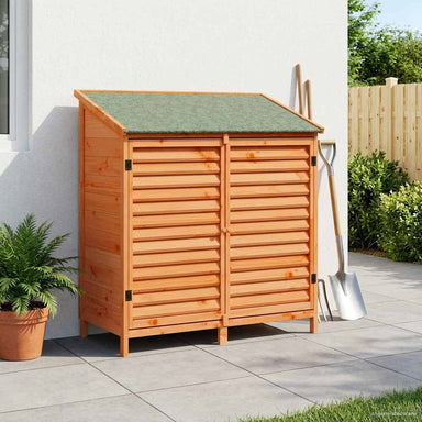Tuinschuur met dak Bruin 106 x 56 x 113,5 cm Massief Vurenhout