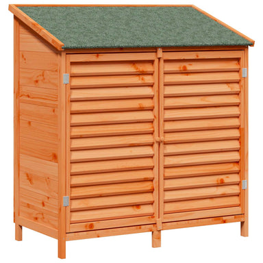 Tuinschuur met dak Bruin 106 x 56 x 113,5 cm Massief Vurenhout