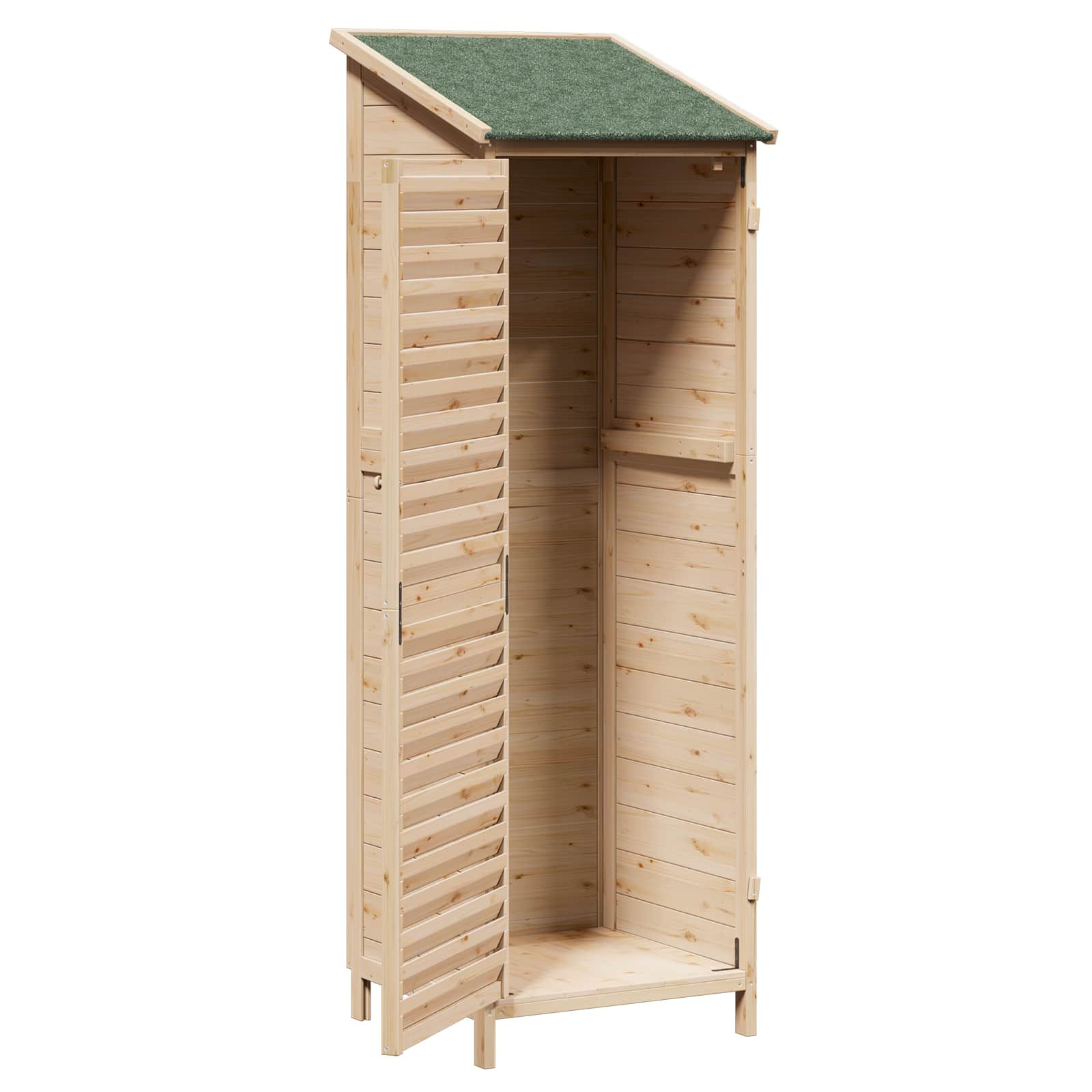 Tuinschuur met dak Naturel 59 x 56 x 176 cm Massief Vurenhout