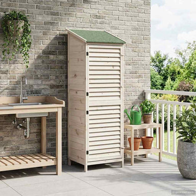Tuinschuur met dak Wit 59 x 56 x 176 cm Massief Vurenhout