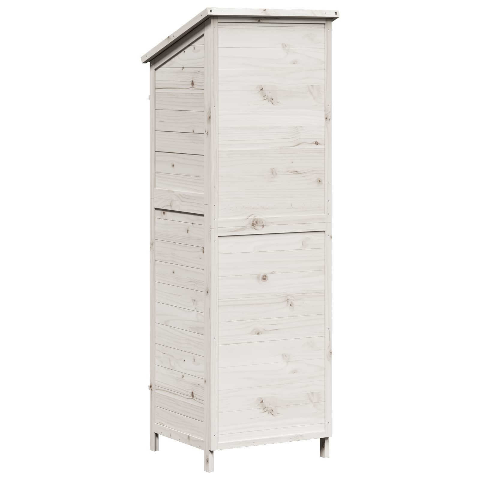 Tuinschuur met dak Wit 59 x 56 x 176 cm Massief Vurenhout