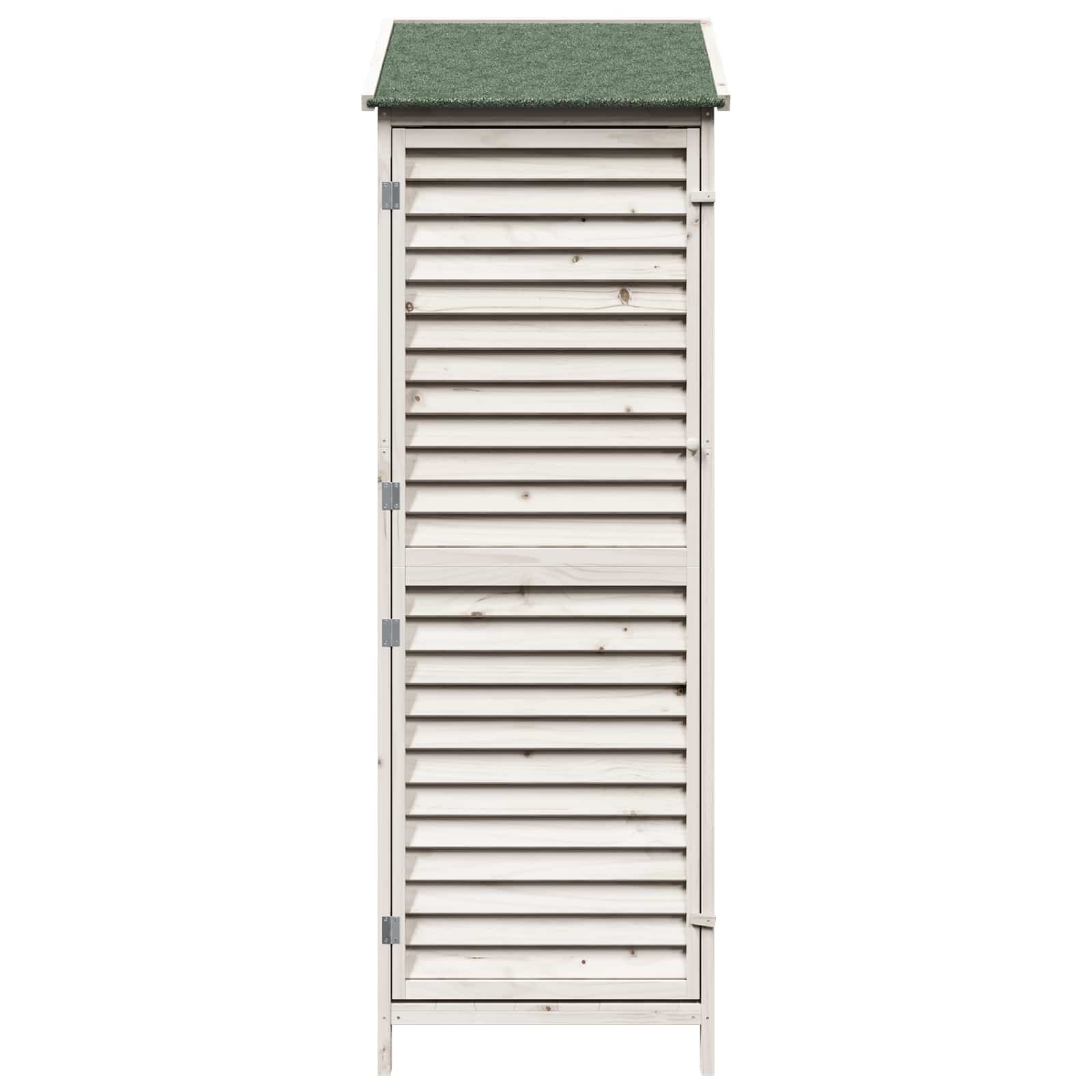 Tuinschuur met dak Wit 59 x 56 x 176 cm Massief Vurenhout