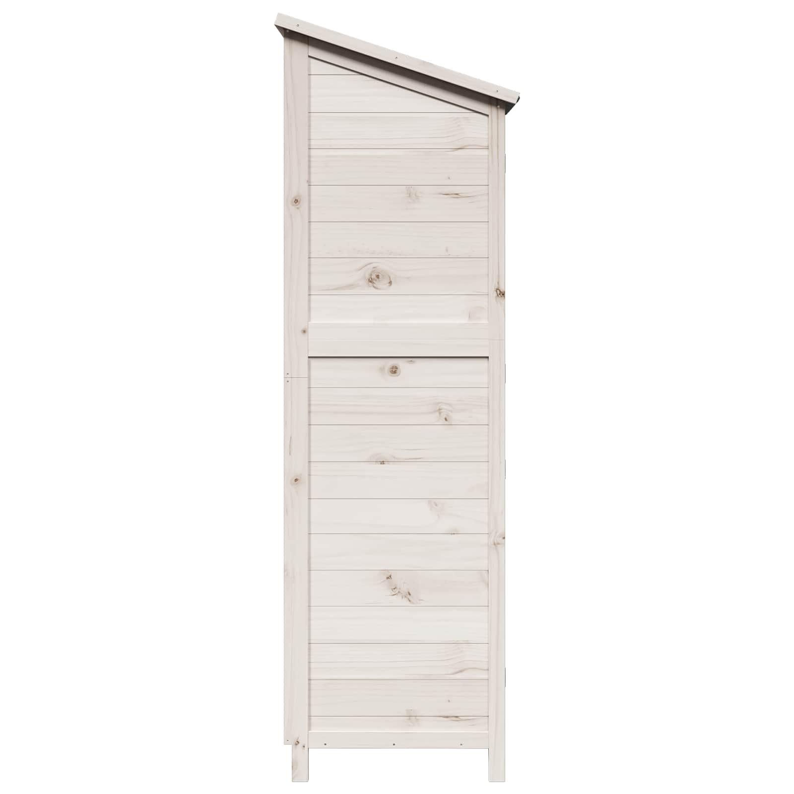 Tuinschuur met dak Wit 59 x 56 x 176 cm Massief Vurenhout