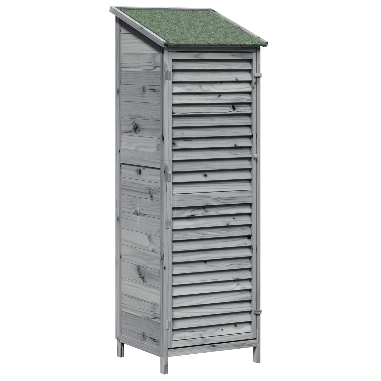 Tuinschuur met dak Grijs 59 x 56 x 176 cm Massief Vurenhout