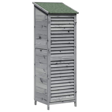 Tuinschuur met dak Grijs 59 x 56 x 176 cm Massief Vurenhout