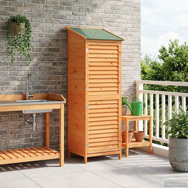 Tuinschuur met dak Bruin 59 x 56 x 176 cm Massief Vurenhout
