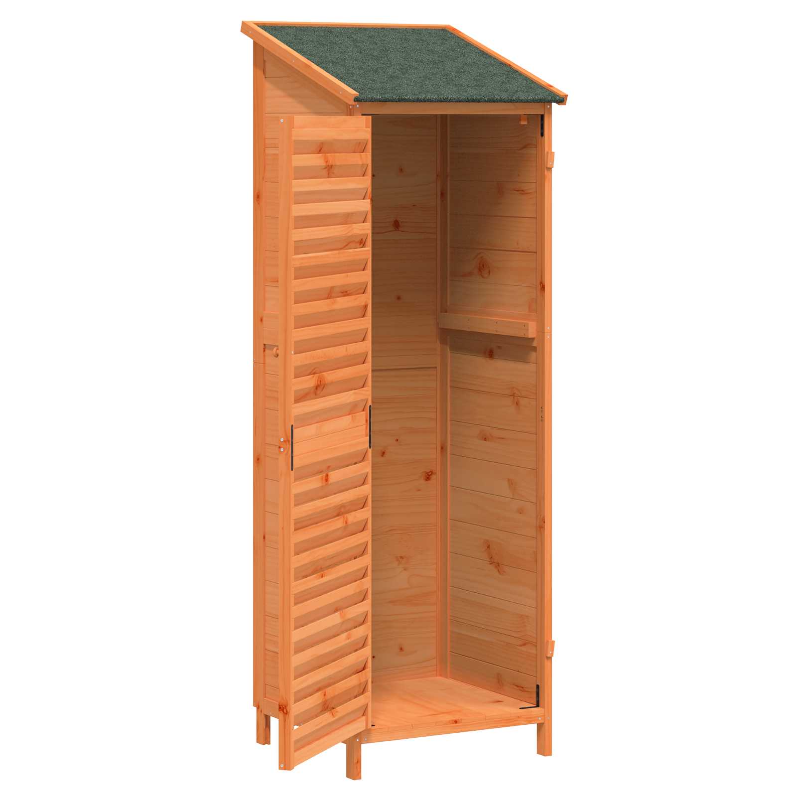 Tuinschuur met dak Bruin 59 x 56 x 176 cm Massief Vurenhout