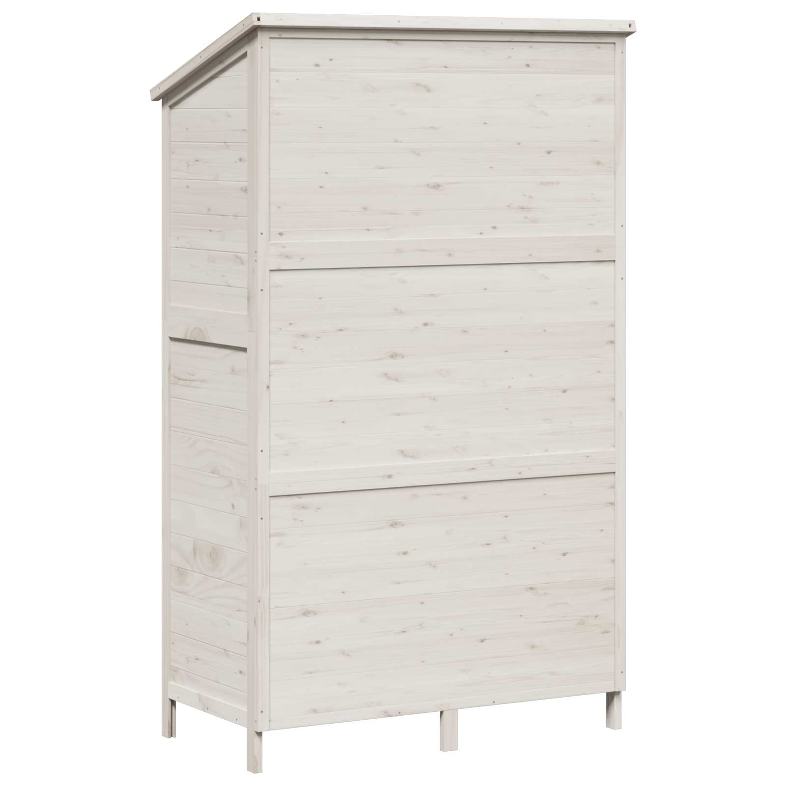 Tuinschuur met dak Wit 106 x 56 x 176,5 cm Massief Vurenhout