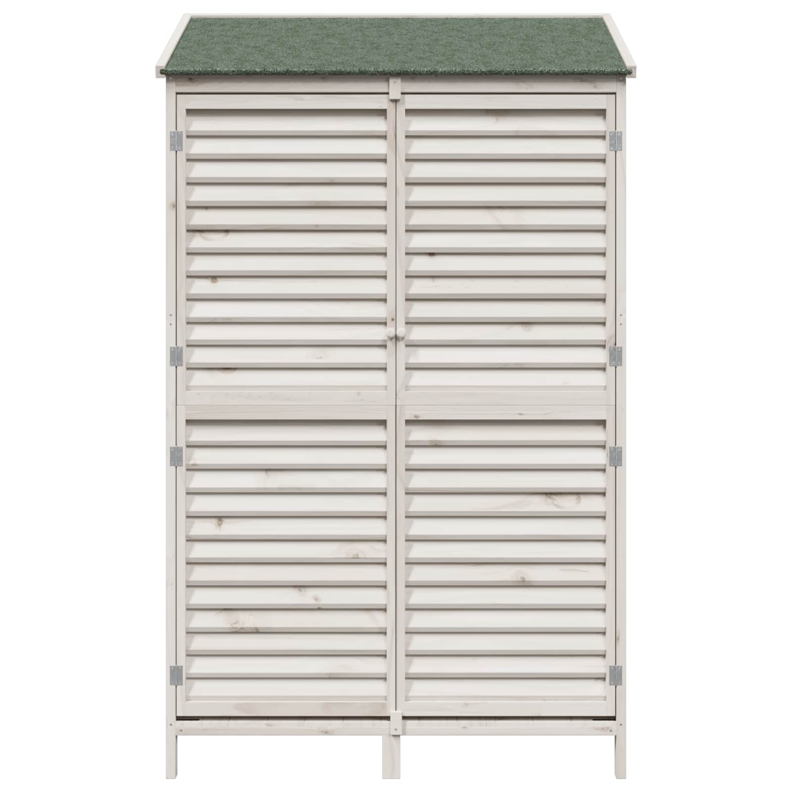 Tuinschuur met dak Wit 106 x 56 x 176,5 cm Massief Vurenhout